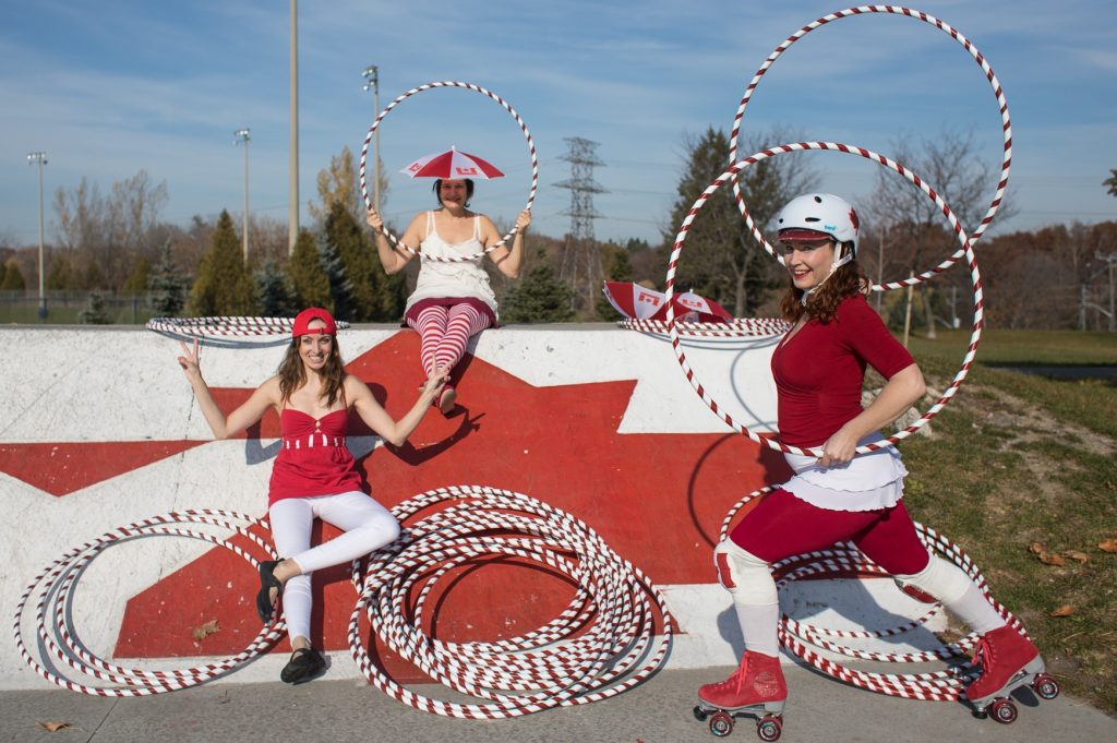 Canada 150 hula hoop characters
