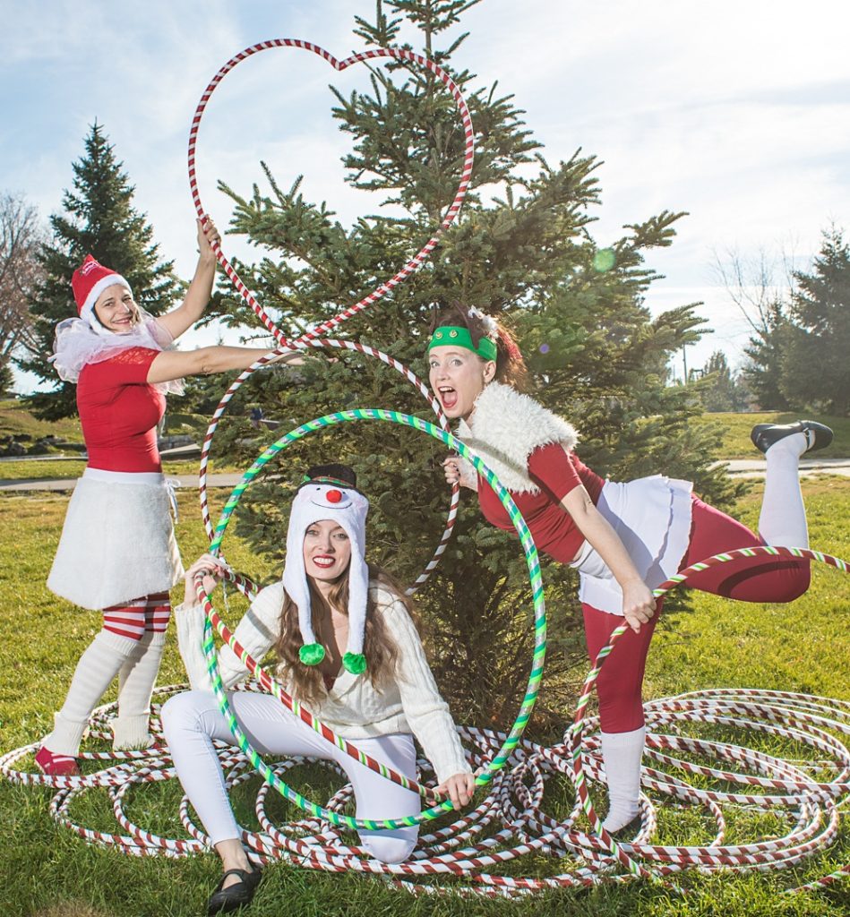 christmas holiday elf hoop performers