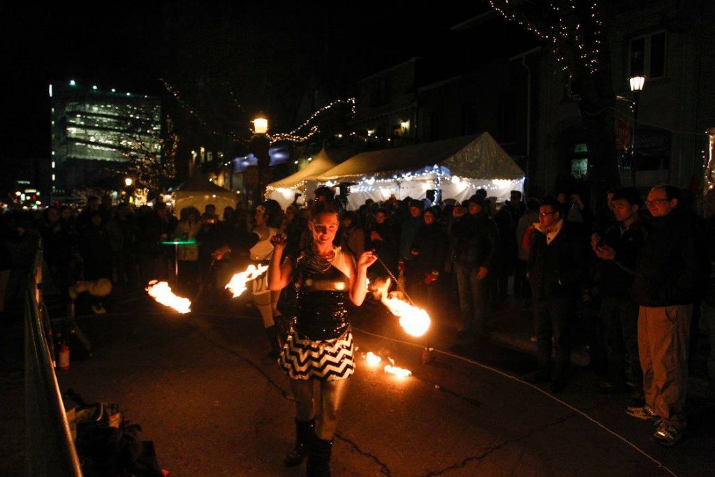 fire show duet hoop you with fire poi