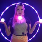 Bella with glow hoop and glow juggle balls