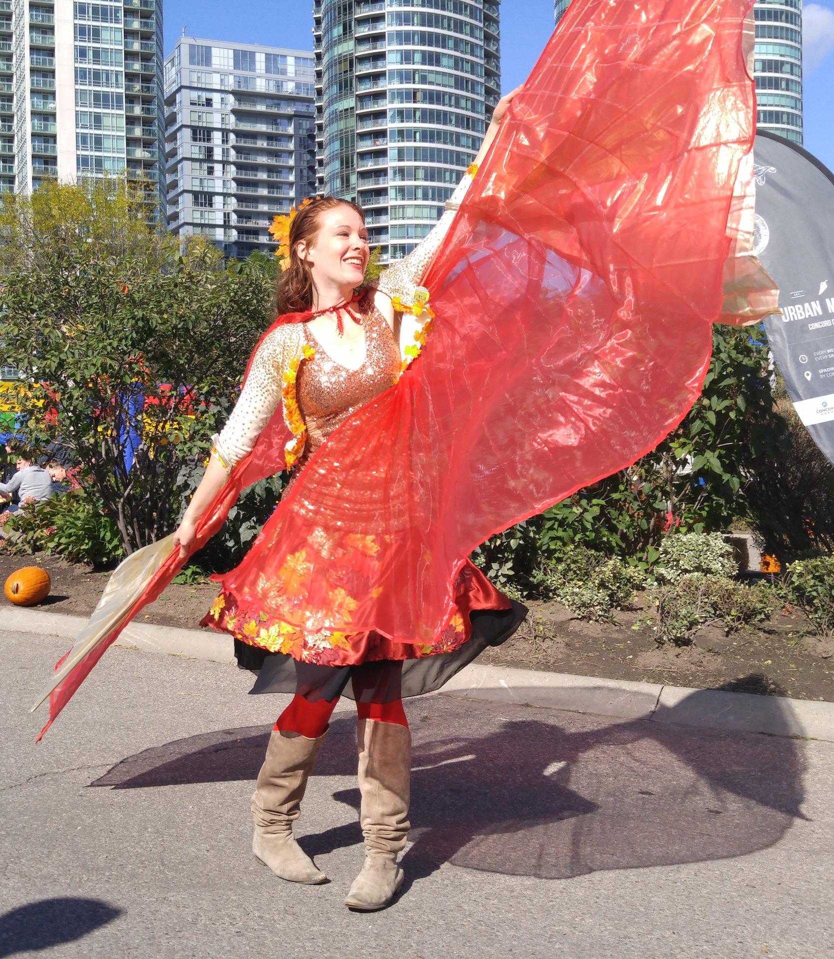 fall fairy with orange isis wings